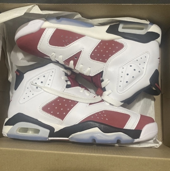 AIR JORDAN 6 carmines (gs-sz4.5)-(woman’s sz-6) dead stock buy now - Picture 5 of 6